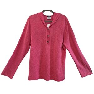 Columbia Sporty Chic Hailey Hills‎ Hoodie Womens XL Raspberry Fizz Pink Henley